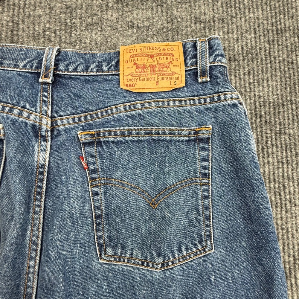 Levi's 550 Jeans Women Size 16 Blue Excellent Relaxed Fit Tapered Leg High Rise - Picture 3 of 6